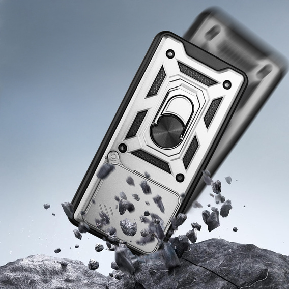 Etui pancerne do Honor 400 Pro 5G, CamShield Slide, srebrne