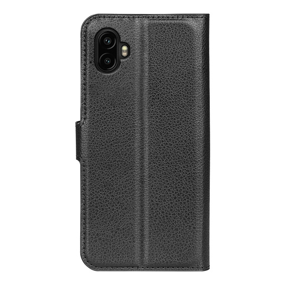 Etui z klapką do Samsung Galaxy Xcover 7 Pro – czarne, skórzane, z kieszenią na kartę