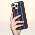 Etui do iPhone 16 Pro Max, Aramid Fiber Slim Case, do MagSafe, niebieskie / czerwone