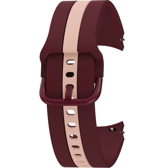 Pasek Silicone Strap Sports do Samsung Galaxy Watch 4/5/6 40/42/43/44/45/46/47mm, Bordowy / Różowy