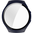 2w1 Etui z twardą ramką i szkłem hartowanym do Huawei Watch 5 42mm - granatowe