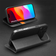 Etui z klapką do iPhone 17 Pro, QIALINO skórzane portfelowe - czarne