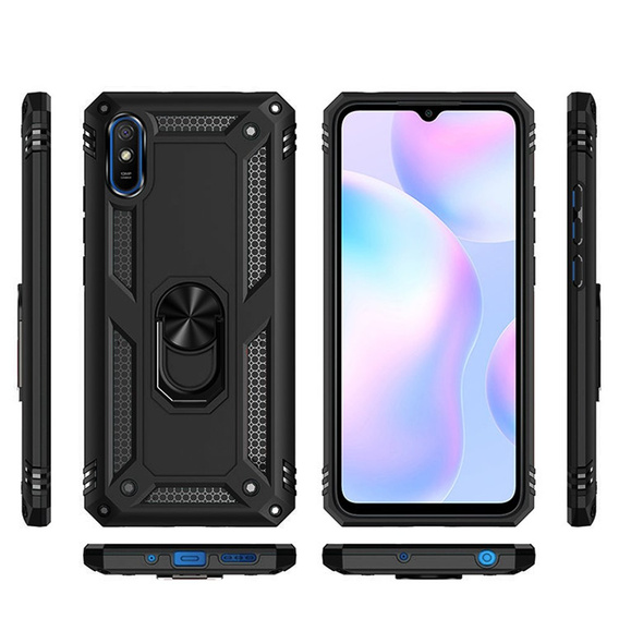Etui pancerne do Xiaomi Redmi 9A, Nox Case Ring, czarne