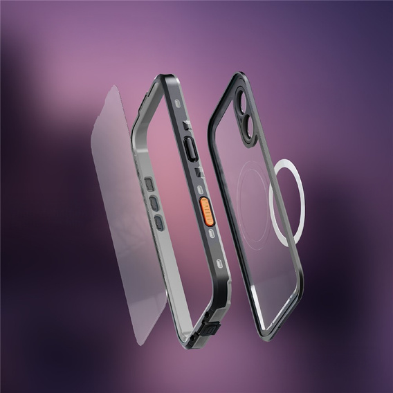 Etui do iPhone 17, Wodoodporne IP68, SHELLBOX MagSafe, czarne