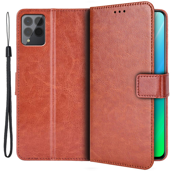 Etui z klapką do T Phone Pro 5G, Crazy Horse Wallet, brązowe