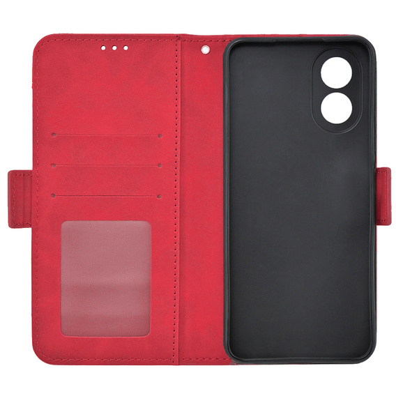 Etui z klapką do Oppo A38 4G / Oppo A18 4G, Card Slot, czerwone