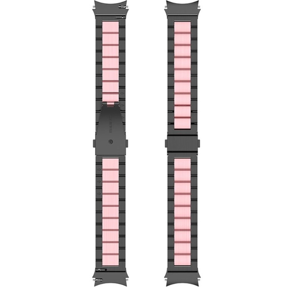 Pasek Bransoleta do Samsung Galaxy Watch 4/5/6 40/42/43/44/45/46/47mm, Czarna / Różowa