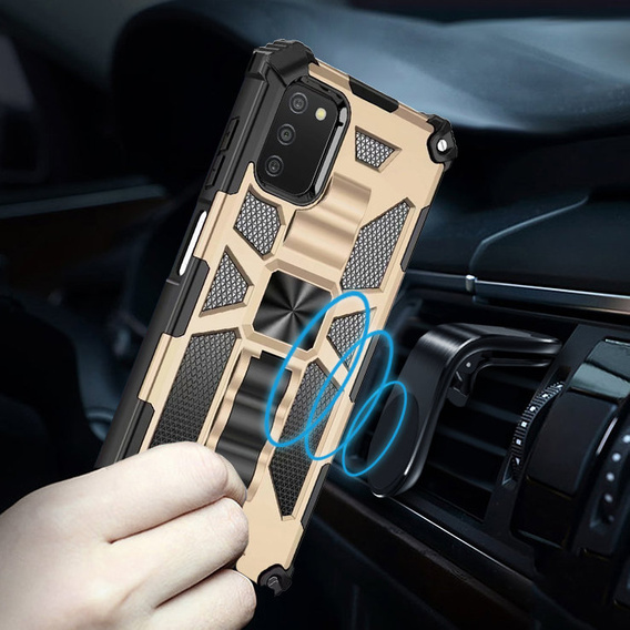 Etui do Samsung Galaxy A03s, Armor Kickstand, złote