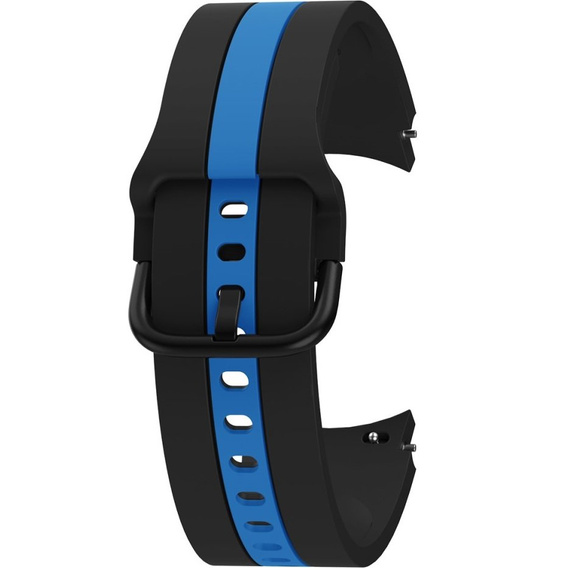 Pasek Silicone Strap Sports do Samsung Galaxy Watch 4/5/6 40/42/43/44/45/46/47mm, Czarny / Niebieski