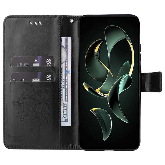 Etui z klapką do Xiaomi 13T / 13T Pro, Butterfly, czarne