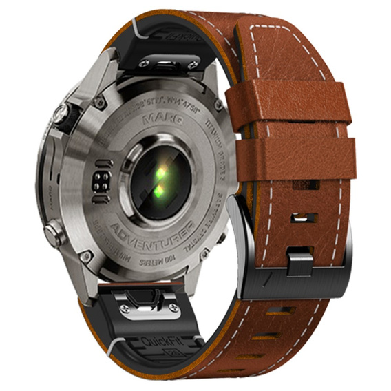 Pasek Skórzany Quickfit do zegarków Garmin Fenix 5X/6X/6X PRO/7X, Brązowy