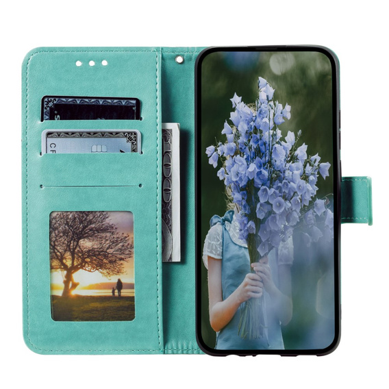 Etui z klapką do Motorola Moto G73 5G, Mandala, zielone