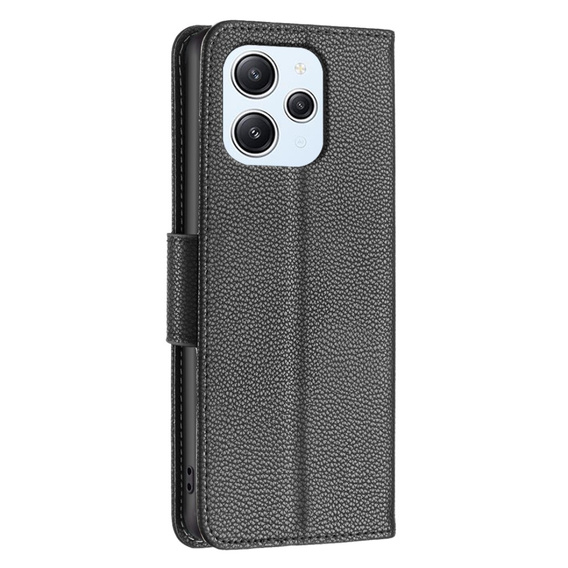 Etui z klapką do Xiaomi Redmi 12 4G, Wallet Litchi Magnet, czarne