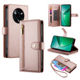 Etui z klapką do Realme 14 Pro 5G, Wallet Zipper Pocket, różowe