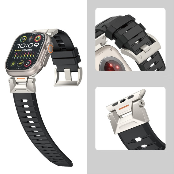Pasek do Apple Watch 1/2/3/4/5/6/7/8/9/10/11/SE Ultra 1/2/3 42/44/45/46/49mm, Czarny