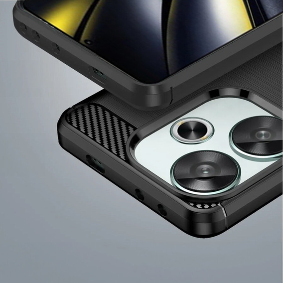 Etui do Xiaomi Poco F6, Carbon, czarne