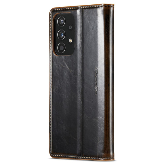 Etui z klapką CASEME do Samsung Galaxy A52/A52s, Waxy Textured, kawowe