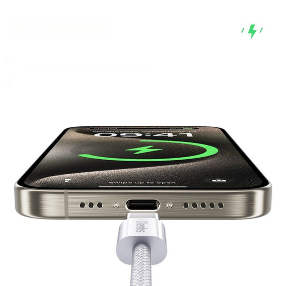 BENKS Kabel Type-C do Lightning 27W / 3A 100cm, biały
