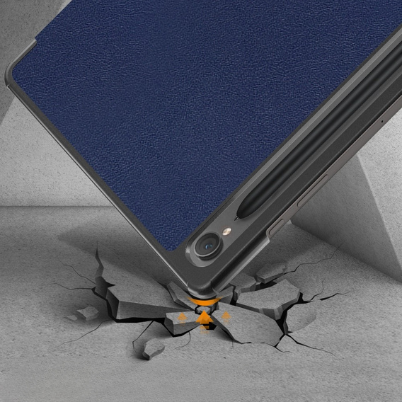 Etui do Samsung Galaxy Tab S9, Smartcase z miejscem na rysik, granatowe