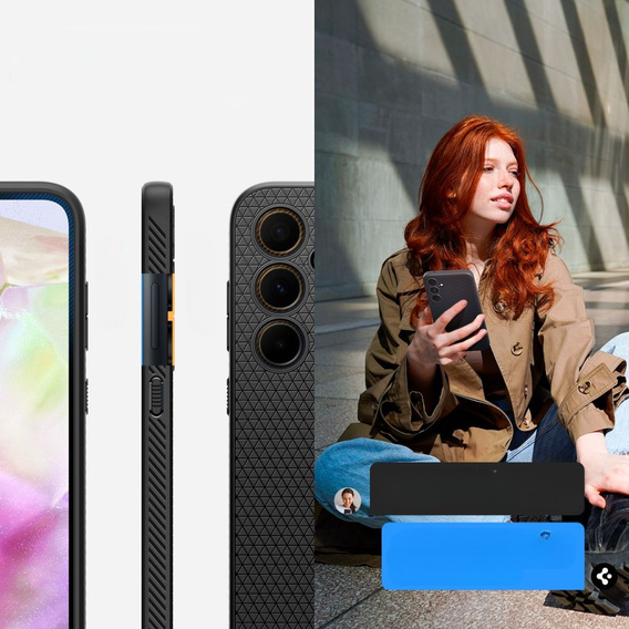 Etui Spigen do Samsung Galaxy A35 5G, Liquid Air, czarne + Szkło