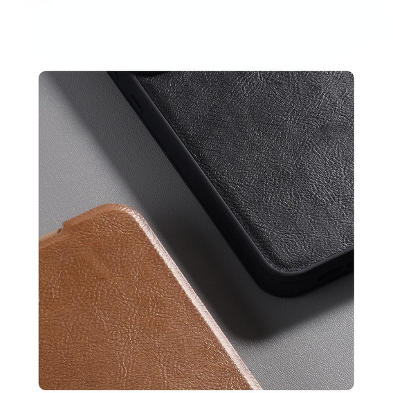 Etui z klapką NILLKIN do Samsung Galaxy A56 5G, CamShield Qin Pro, skórzane, czarne