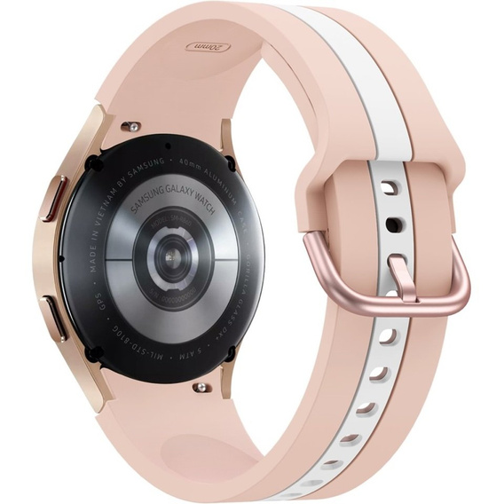 Pasek Silicone Strap Sports do Samsung Galaxy Watch 4/5/6 40/42/43/44/45/46/47mm, Różowy / Biały