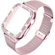 Bransoleta + Etui z Diamentami do Apple Watch 4/5/6/SE 40mm, Różowa