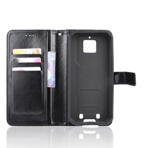Etui z klapką do Oukitel WP6, Crazy Horse Wallet, czarne