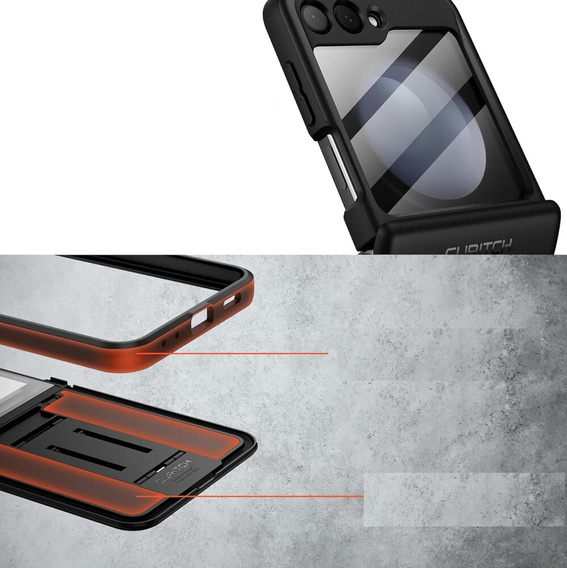 Etui do Samsung Galaxy Z Flip 5, Suritch Full Body, czarne