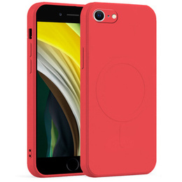Zestaw Etui Silicone Mag Cover do iPhone 7/8/SE 2020/SE 2022, czerwone + Szkło