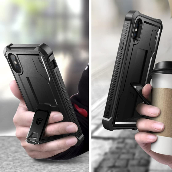 Etui pancerne do iPhone XS Max, Dexnor Full Body, czarne