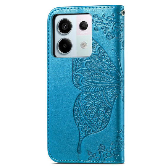 Etui z klapką do Xiaomi Redmi Note 13 Pro 5G, Butterfly, niebieskie
