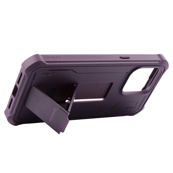 Etui pancerne do iPhone 14 Pro Max, Dexnor Full Body, fioletowe
