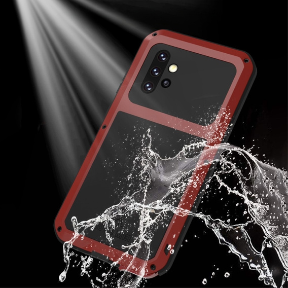 Etui Love Mei do Samsung Galaxy A52/A52s, pancerne ze szkłem, czerwone