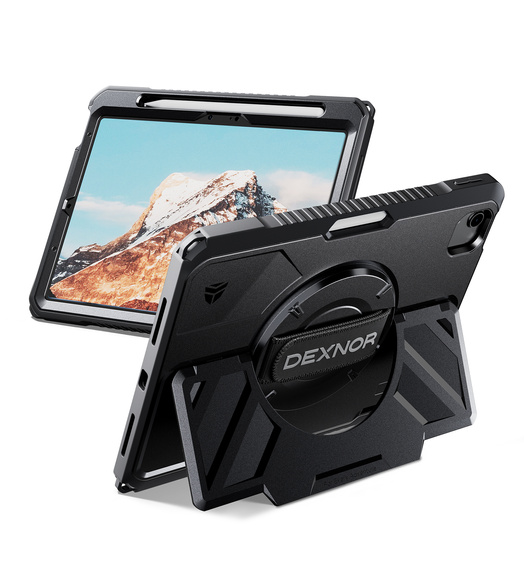 Etui Dexnor 360° z paskiem i uchwytem na rysik do iPad Air 11" 2025/2024 (7/6 gen.)