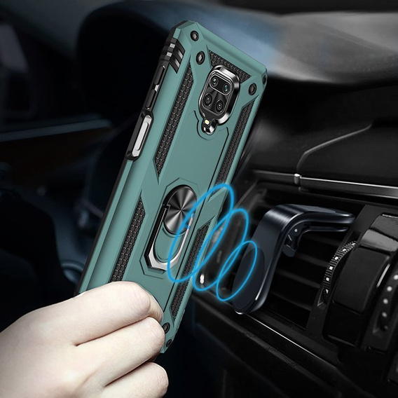 Etui pancerne do Xiaomi Redmi Note 9S / 9 Pro, Nox Case Ring, zielone