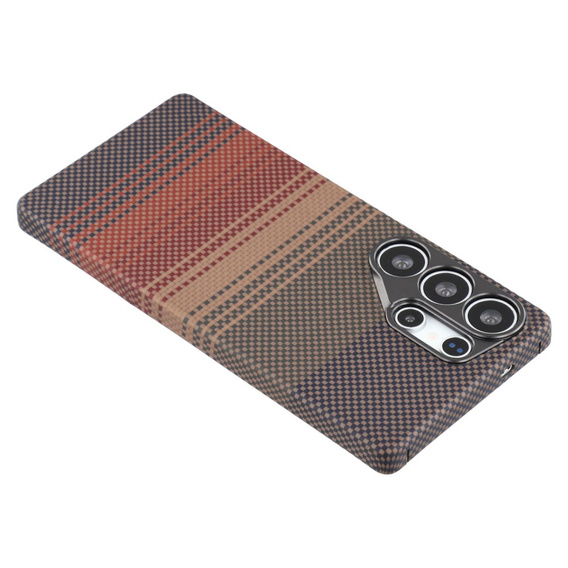 Etui do Samsung Galaxy S24 Ultra – magnetyczne Aramid Fiber, pomarańczowe