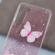 Etui do Samsung Galaxy S24, Glitter Butterfly, różowe