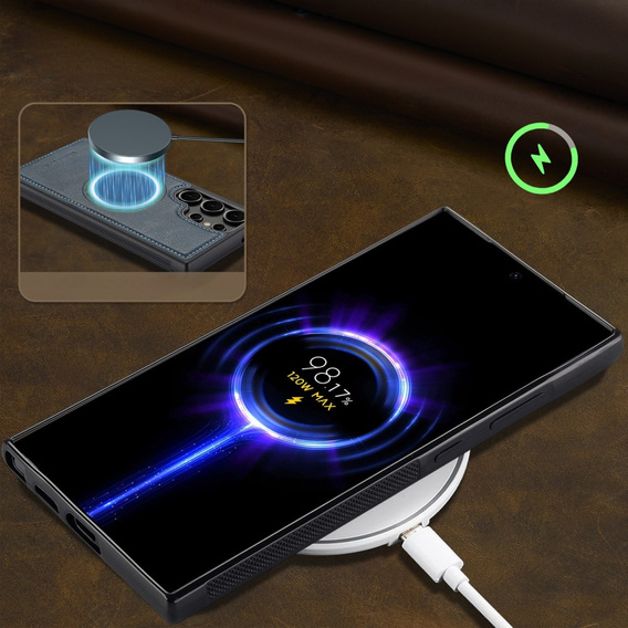 Etui do Samsung Galaxy S25 Ultra, LC.IMEEKE, kompatybilne z MagSafe – niebieskie