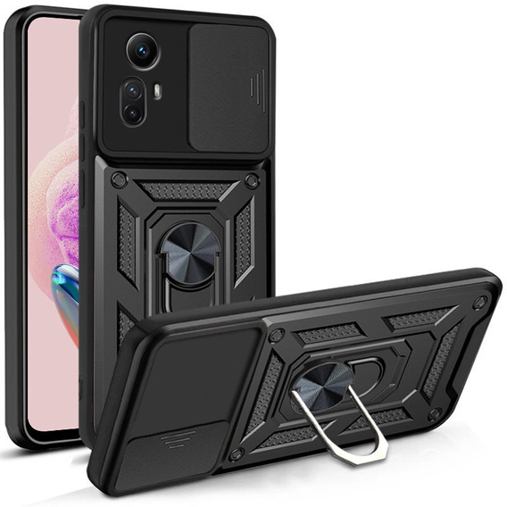 Etui pancerne do Xiaomi Redmi Note 12S 4G, CamShield Slide, czarne
