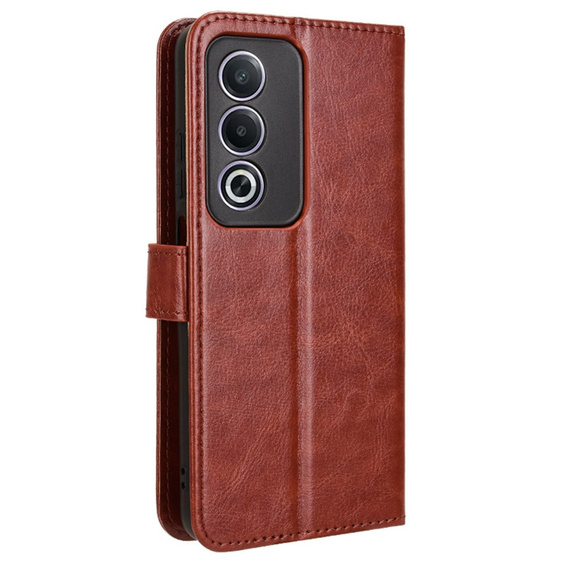 Etui z klapką do Oppo A80, Crazy Horse Wallet, brązowe