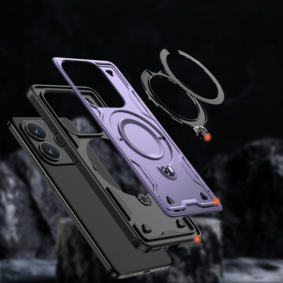 Etui do Xiaomi Redmi Note 14 5G, Military MagSafe, fioletowe + Szkło 9H