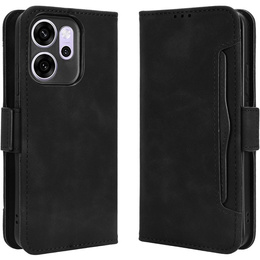 Etui z klapką do Oppo Reno 14F, Card Slot, portfelowe, czarne