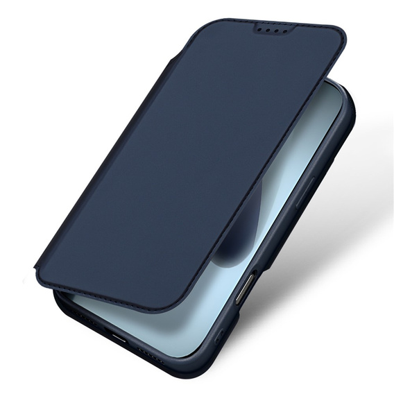Etui Dux Ducis do iPhone 17 Pro, Skin Pro, z klapką, z miejscem na kartę, granatowe