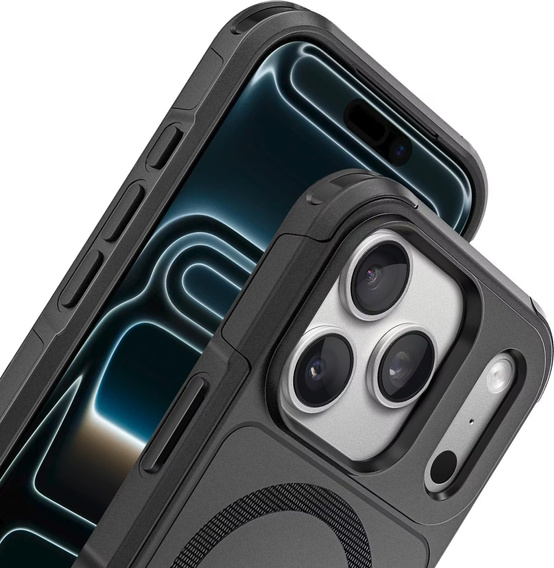Etui MagForce do iPhone 17 Pro Max, do MagSafe, pancerne, czarne