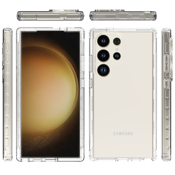 Etui do Samsung Galaxy S24 Ultra, Shockproof, z folią, przezroczyste