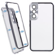 Etui do Samsung Galaxy S21, Magnetic Dual Glass, srebrne