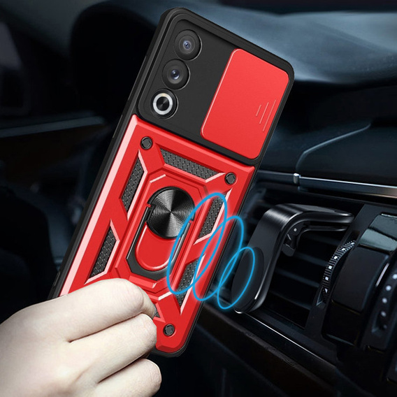 Etui pancerne do Oppo A80, CamShield Slide, czerwone