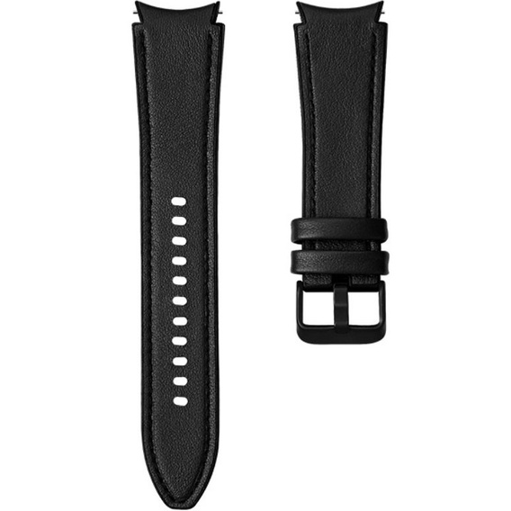 Pasek Skórzany do Samsung Galaxy Watch 4/5/6 40/42/43/44/45/46/47mm, Czarny