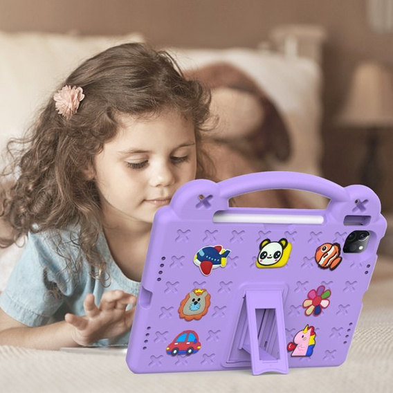 Etui do iPad 11" 2025 A16 (11 gen.) / iPad 10.9" 2022 (10 gen.), Cute Patterns, z podstawką, Fioletowe